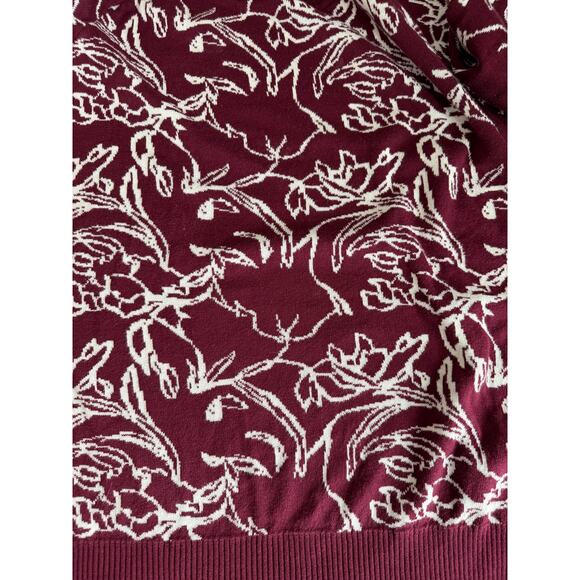 Amour Vert Women’s organic Cotton Burgundy sweater  boho  retro Size L relaxed - Picture 9 of 9